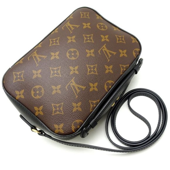 Saintonge Monogram Canvas Black Shoulder Bag - Picture 3 of 8